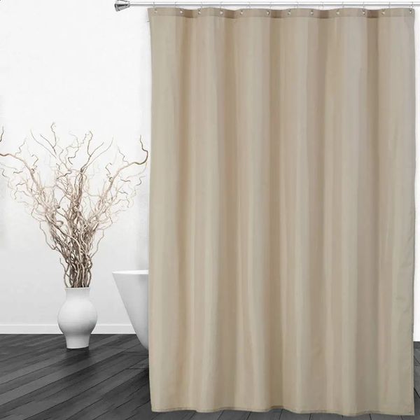 CAROMIO el Quality 100% Waterproof Fabric Shower Curtain or Liner with Magnets for Bathroom 72 x inches Tan 250108