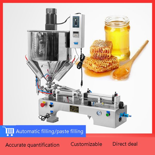 Single Head Liquid Paste Filling Machine With Hopper Heating And Stirring Pneumatic Filling Machine Cream Shampoo Filler