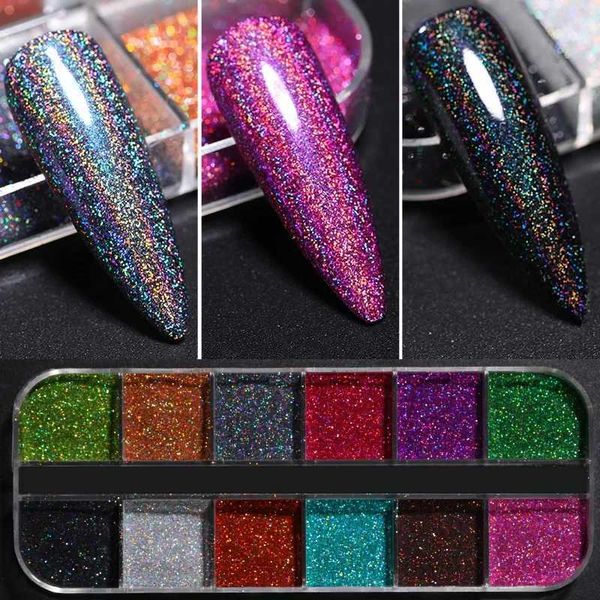 Iridescent Silver Nail Glitter Chre Powder for Manicures UV Gel Pigment Z250115