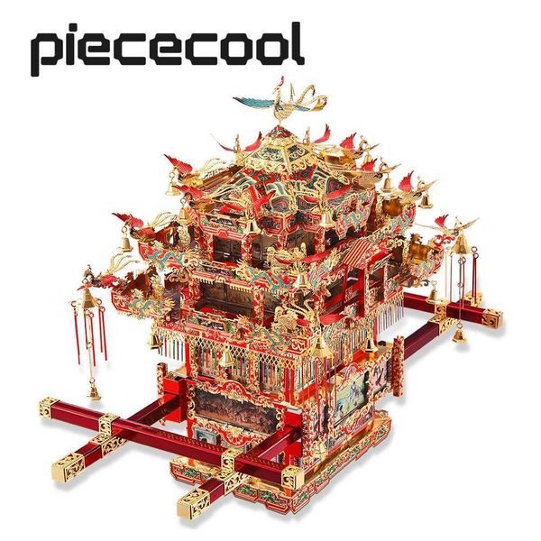3D Puzzles Piececool 3D Metal Puzzle - Bridal Sedan Chair Wedding Series Model Architecture Kit Puzzle Toy Adult Birthday Gift Y2501129C7I