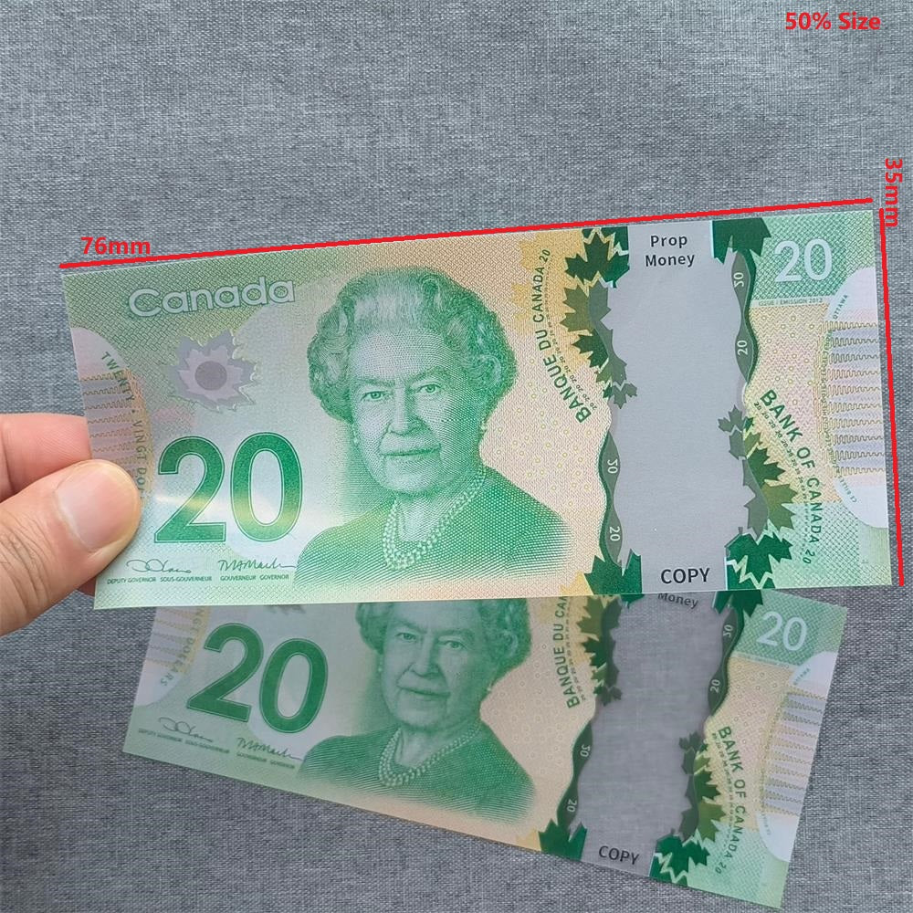 5A Plastic Prop Money CAD Canadian Dollar 20 50 100 Canada Banknotes Australia Fake Money UK Notes AUD Movie Money For Tiktok Youtube Party Games Fi