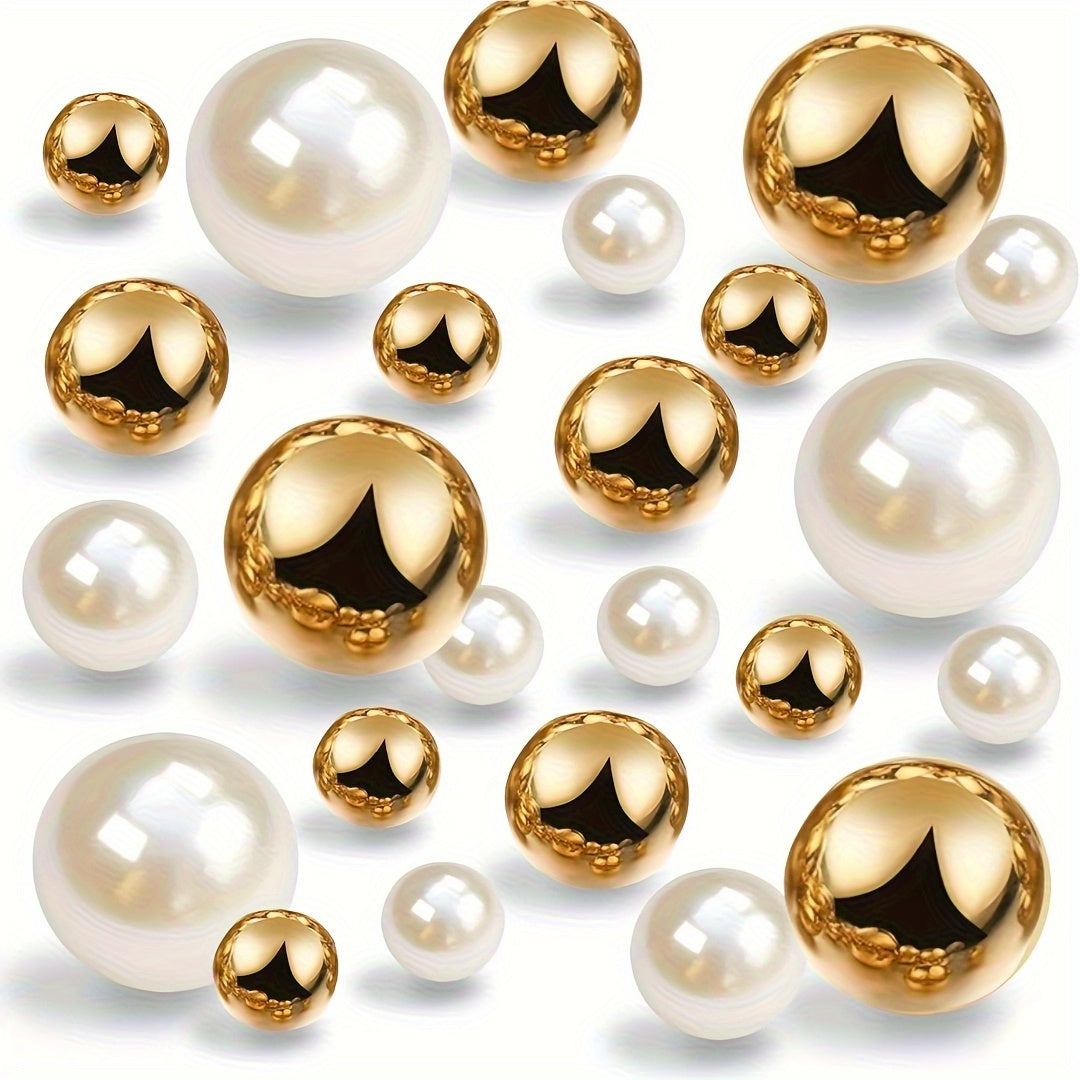 TEMU 272pcs Floating Beads Pearls For Decoration, Polished Pearls Beads, Vase Fillers, Floating Beads For Vases, Candle Centerpiece, Thanksgiving