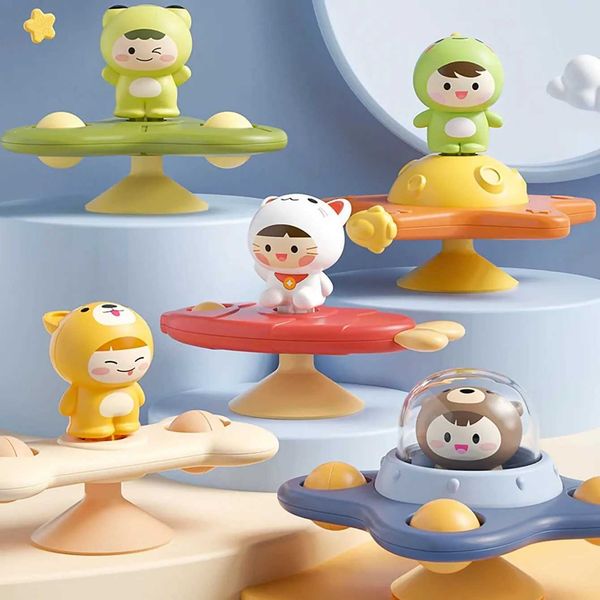 Baby Soothe Toy Cartoon Airplane Soothe Baby Artifact Baby Bath Fun Sucker Spinner Early Education Table Games Y250120