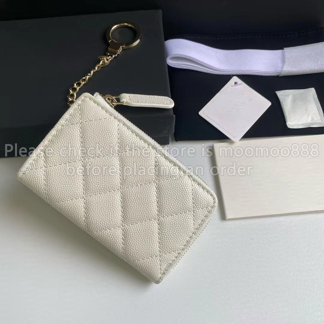 12A All-New Mirror Quality Designer Wallet Women 12 Genuine Leather Caviar Card Holder Quilted Coin Pouch Lady Zippy Wallet Luxury Purse With Keycha