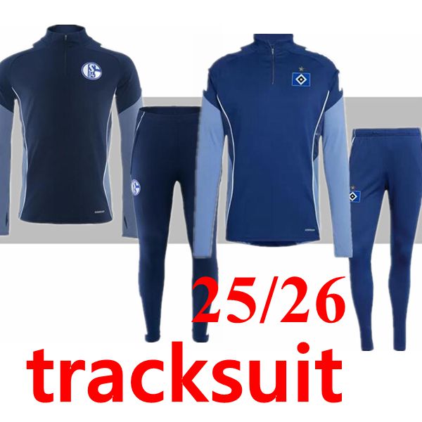 2025 2026 half zipper Schalke 04 Hamburg kids and adult tracksuit jacket soccer jersey 25 26 tracksuit training Half pull long sleeve LONG zipper se