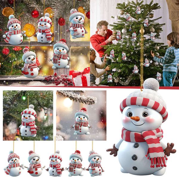 Tree Cute Christmas Snowman Pendant Bag Hanging Decorated 2d Swinging Penguin For Car