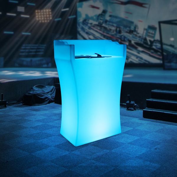 LED Rechargeable Bar Reception Desk Nightclub Simple Modern Cashier Counter Waterproof Lighted Up Coffee Table KTV Party Supply