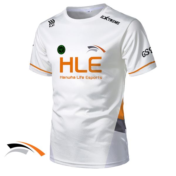 Camisetas masculinas 2024 New Hle E-Sports Club Support Clothing League of Legends White Black Uniform Esports Contest Team Mens Sw1w