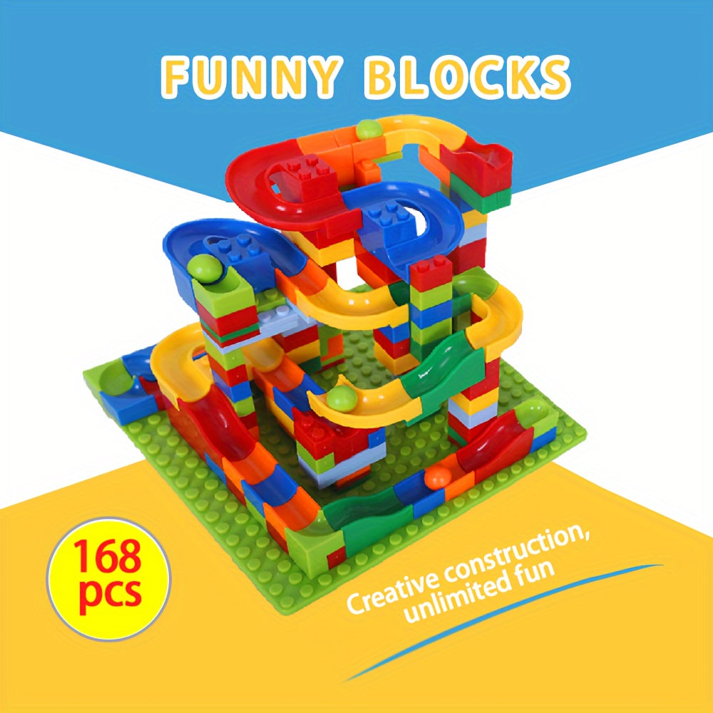 TEMU Assembly Of Building Blocks Diy Educational Toys, Marble Tracks, Animals, Building Blocks, Gift Boxes, Puzzle, Skills, Splicing, Christmas,