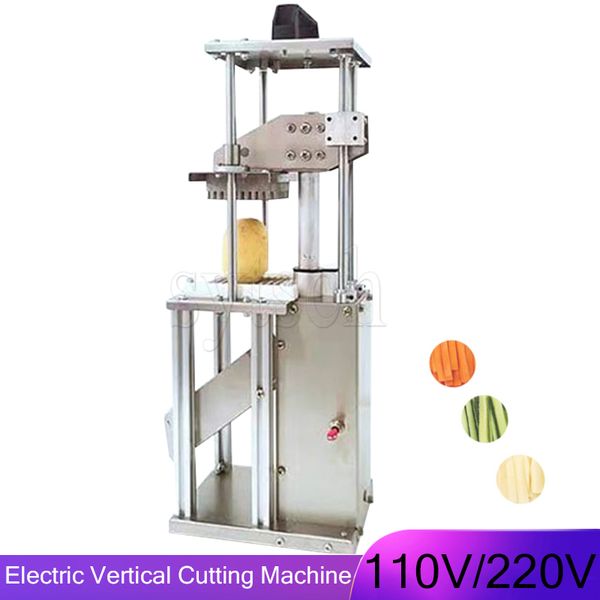 Electric French Fries Cutting Machine Commercial Automatic Vegetable Cutter Stainless Steel Potato Cucumber Strip Cutter