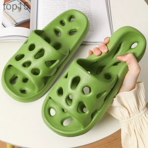 Hollow Out Bathroom Shower Slippers Women Men Slides Summer Shoes Soft EVA Anti-Slip Flip Flops Indoor Outdoor Sandals Couple