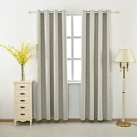 Nordic Minimalist Curtains Full Blackout Sunscreen Heat Insulation Imitation Linen Curtain Finished Products