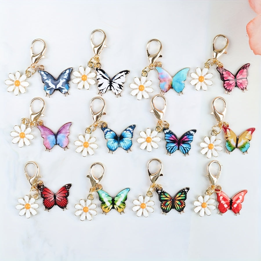 TEMU 12pcs Mini Cute Colorful And Keychain Set, Fashionable Animal Theme Design, Suitable For Bag Pendant, Very Suitable As Holiday Gifts, Perfect