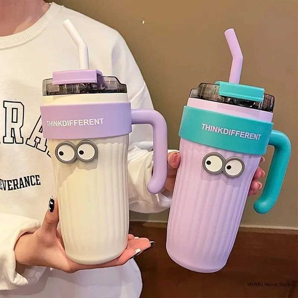 1pc 29.08oz Large Capacity Coffee Cup Tumbler Vacuum Cup Car Bottle Stainless Steel Ice Drink Cup Outdoor Sport Insulated CupCL24089