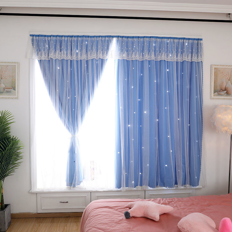 A539 Velcro curtain bedroom blackout free punching installation self-adhesive short sunshade curtain foreign trade
