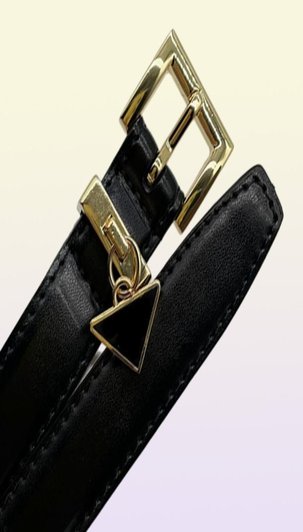 2022 Famous brand triangle women039s small belt black pin buckle belt top quality designer new leather waistband for woman girl1424177
