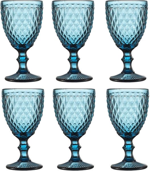 European Style Embossed Wine Glass Stained Glass Beer Goblet Vintage Wine Glasses Household Juice Drinking Cup Thickened 0101124