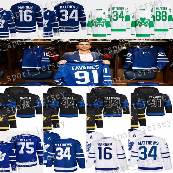#34 Auston Matthews Reverse Retro hockey jersey #16 Mitchell Marner William Nylander Ryan Reaves Gilmour Morgan Rielly Max Domi Tyler Bertuz