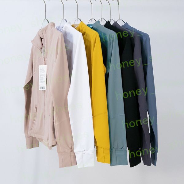 2025 women Jackets Yoga Cropped Jacket Outfit Women Gold Zipper Nu Activewear Slim Fit Zip Thumb Hole Running Workout Fitness Jackets H20