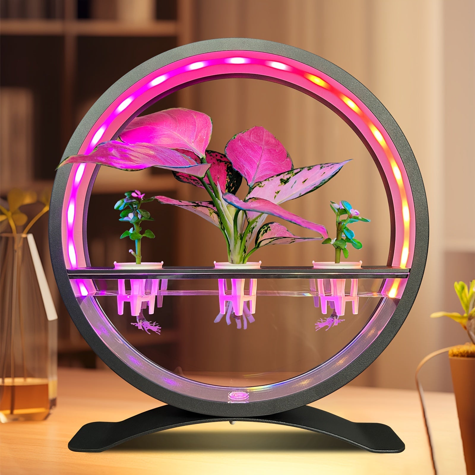 TEMU Table Lamp Decorative Lights With 60, 000 Of Rgb Ambient Lights, Led Plant Grow Lights With Timer, App Control Water Decorative Lights Tabletop