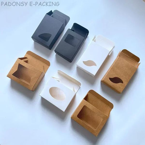 50pcs Kraft Soap Box with Window Packaging for Handmade Soap Solid Shampoo Cardboard Box for Small Business Custom 240718