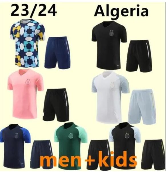 2023 2024 Algeria ADULT short sleeve tracksuit set MAHREZ soccer training Jerseys men 23 24 Algerie KIDS KIT Survetement maillot de foot FEG