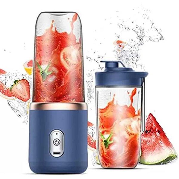 Electric juicer 6-piece USB smoothie mixer portable wireless mini charging fruit extruder ice crushing cup food processor W241025