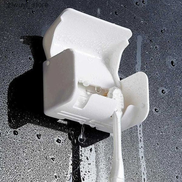 Toothbrush Holders Bathroom toothbrush wall mounted toothbrush non punched toothbrush rack bathroom accessories L240910