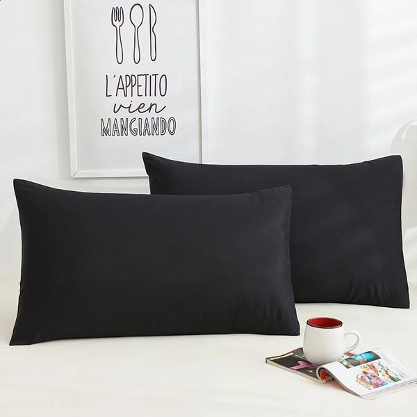 Cotton Pillowcase Solid Color Pillow Case Bedding Black Cover Envelope Custom 40x60 40x70 50x70 240730