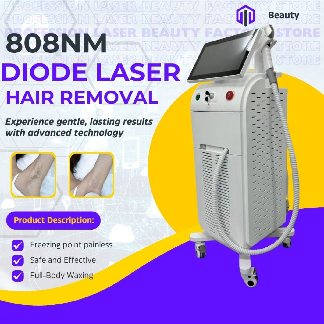 808nm Triple Wavelength Diode Laser Hair Removal Device Professional Painless Permanent Hair Reduction Machine For Salon And Clinic Skin Rejuvenatio