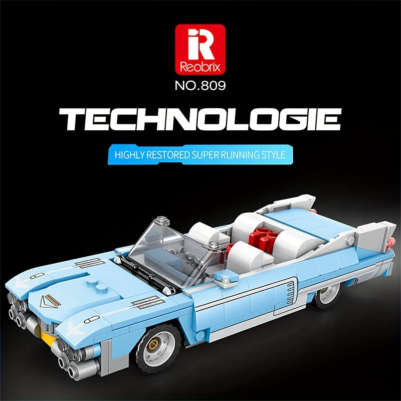 TEMU Reobrix No.809 Car Building Blocks Set, Collectible Racing Car Toy Model Building Kit, Vehicles Toy Building Bricks, Stem Construction Toy For