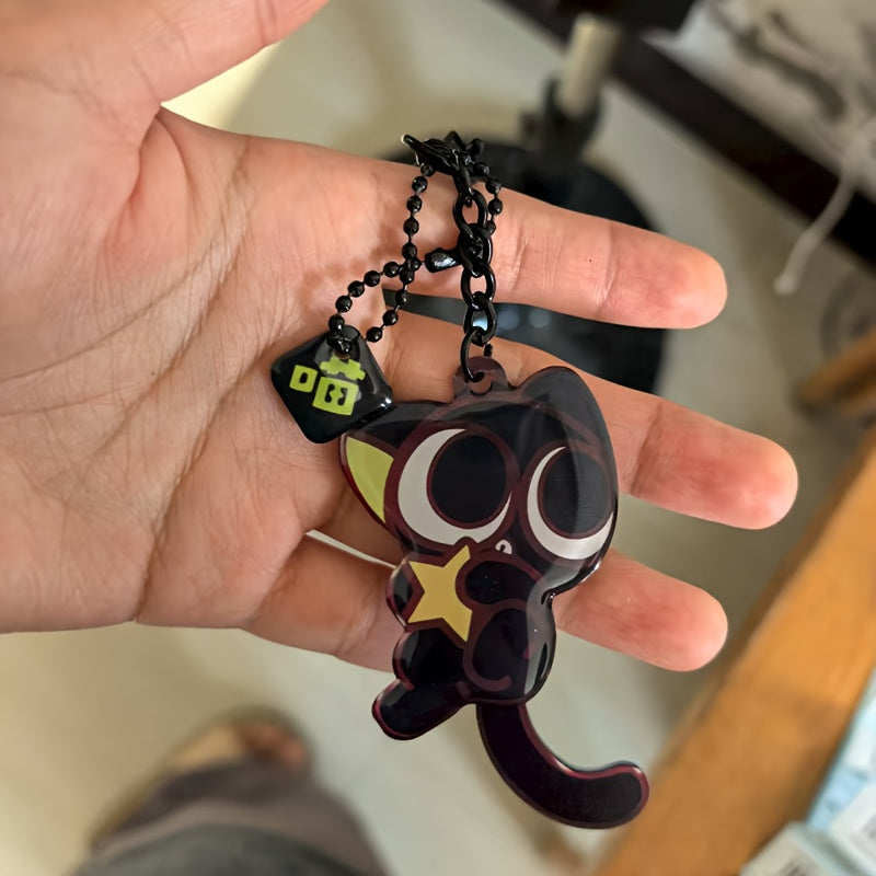 TEMU Little Black Cute Acrylic Grain Bag Keychain Decoration Souvenir Keychain