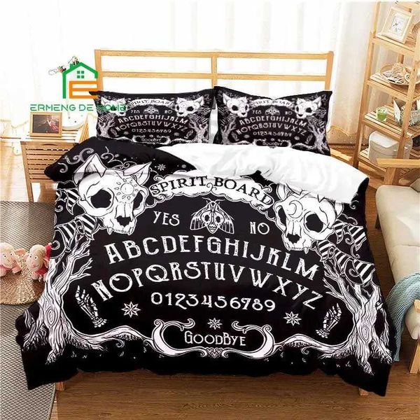 Dark Satanic Ouija Black Cat Duvet Cover Set Bedding for Aldult Kids Bed Set Game Quilt Cover Comforter Cover Bedding SetC250205