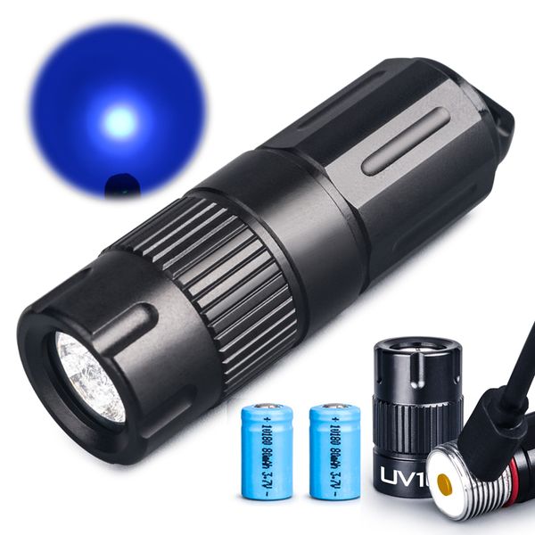 GING UV U10 UV Flashlight Blacklight LED High-Power USB Rechargeable Mini Keychain Torch uv Light for Nails,Glue,Lamp -Spot Scorpions,Pet Ur