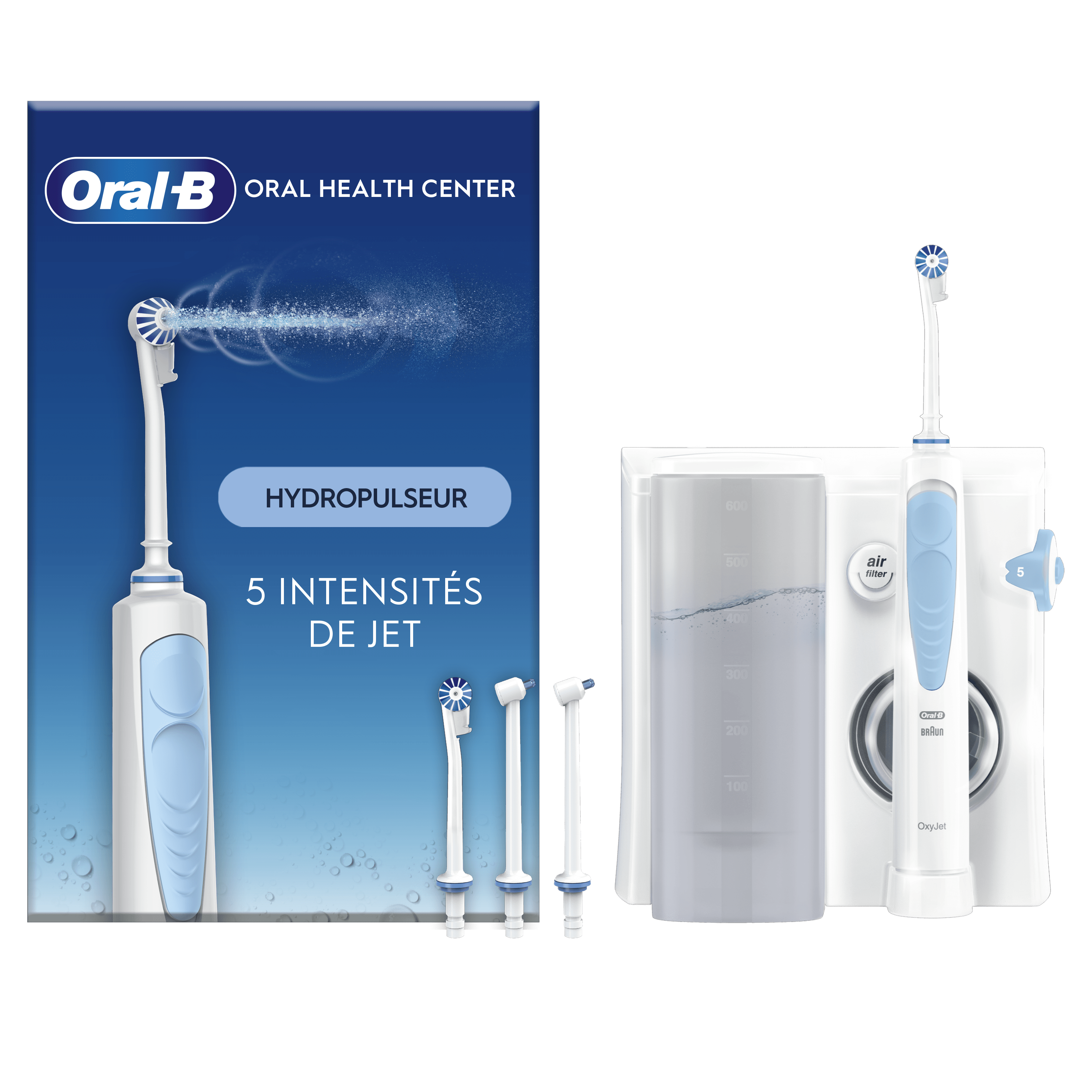 Oral-B Oral Health Center Hydropulseur : Fil Dentaire À L’eau, 2 Canules Oxyjet, 2 Canules Water Jet