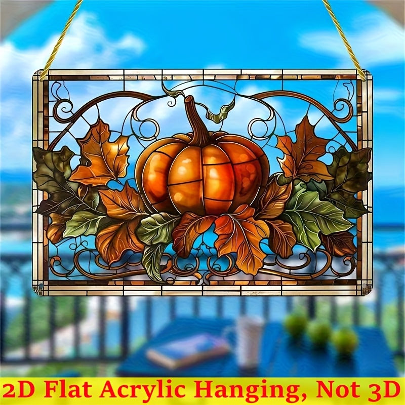 TEMU Fall Thanksgiving Pumpkin Suncatcher - Acrylic Hanging, Fall Decor, Home & Garden Accent, Porch & Wall Decoration, Ideal Housewarming Gift, Fall