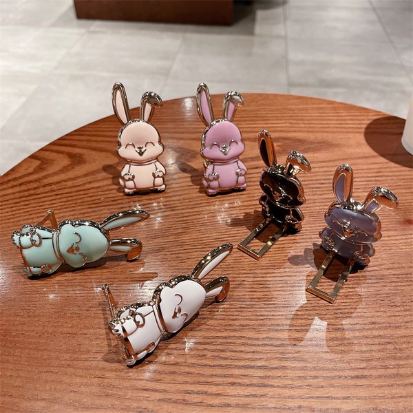 Bunny Finger Ring Holder Mini Pull Rod Mobile Phone Stand Universal Cell Phone Foldable Back Sticker Phone Accessories