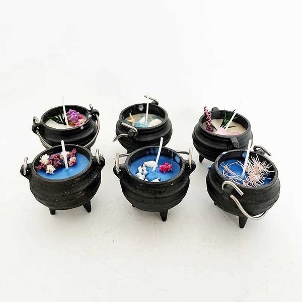 Handmade aromatherapy candles with cast iron pot holder Z241228