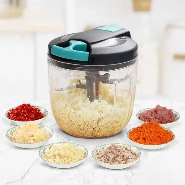 500900ML Manual Meat Grinder Garlic Chopper Multifunction Vegetable Cutter Chopper Garlic Crusher Kitchen Gadgets B2408003