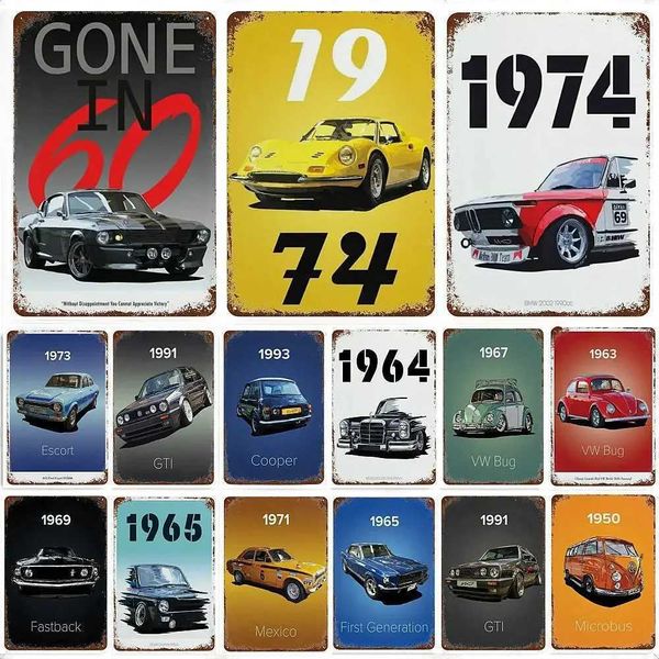 High Quality Vintage Car Decoration 80s GTI Sports Classic Car Metal Tin Sign Plaque Garage Man Cave Living Room Home Wall Art Poster Plates
