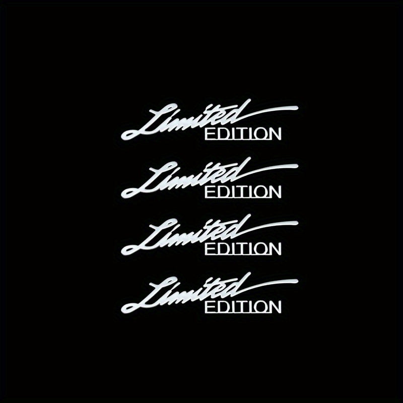 TEMU 4pcs Universal Car Stickers 3d Limited Edition Logo Emblem Badge Metal Sticker Decal Car Interior Accessories Decorations