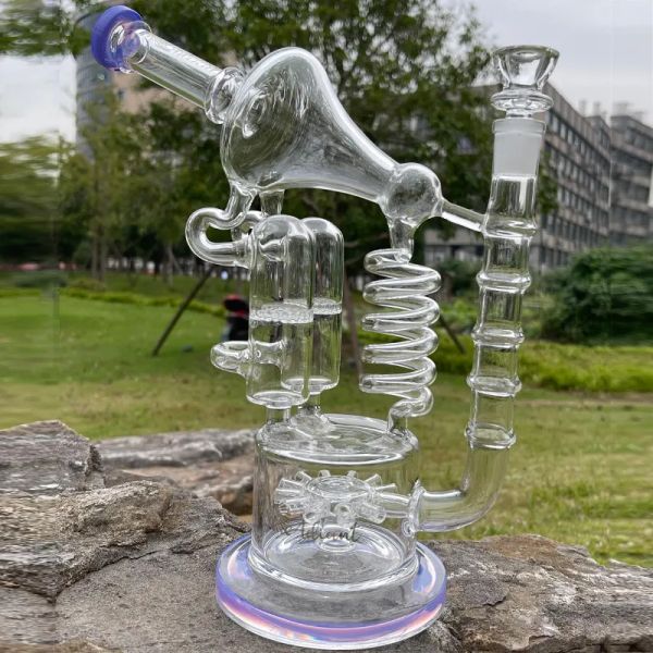 Huge Bongs Recycler Glass Bong hookah Oil Rig 13 water pipe Birdcage Big Bubbler Mobius Matrix Sidecar Beaker Heady 14mm Bowl Three ZZ