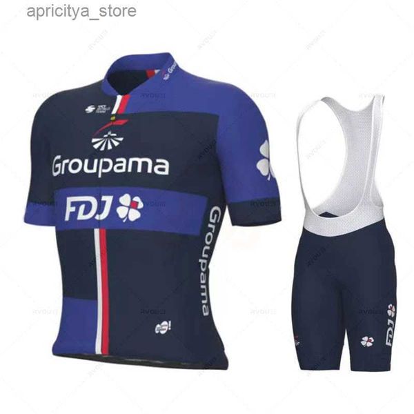Cycling Jersey Sets New Summer Fdj 2023 Team Cycling Jersey Racing Bicyc Clothing Suit Breathab Mountain Bike Clothes Maillot Ciclismo Hombr