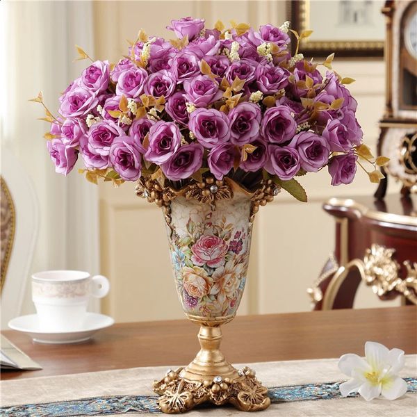 Creative European Style Retro Resin Vase Home Decoration Living Room Dining Table Vase 240902