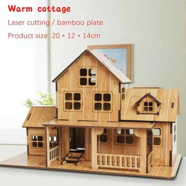 3D Puzzles Wooden puzzle 3D building model game DIY handmade comfortable villa childrens villa adult birthday gift Y250112QQEO