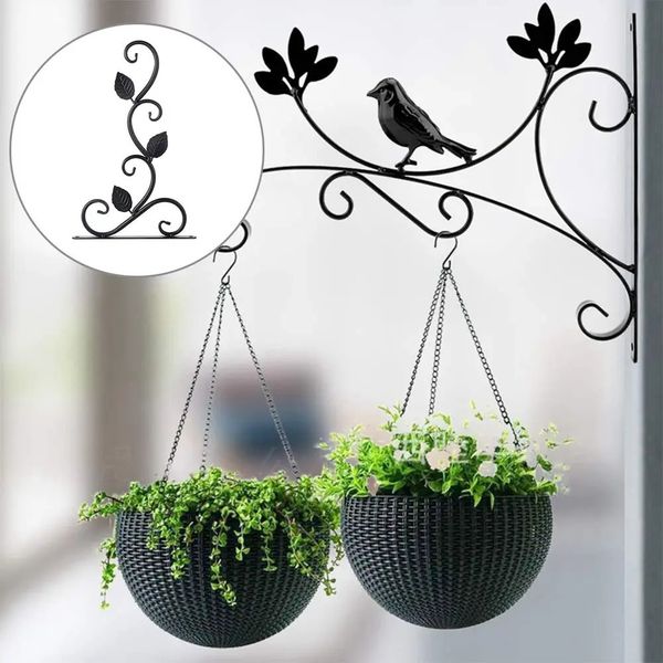 Planters Pots Wall Hanging Hook Metal Plant Bracket Flower Basket Retro Durable Outdoor Creative Garden Hooks Decration 231216