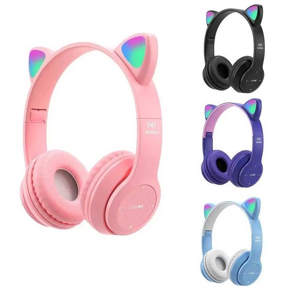 Headsets Game earphones game stereo PC P47M earphones with microphone P47 cat ear earphones P47M earphones CL250107