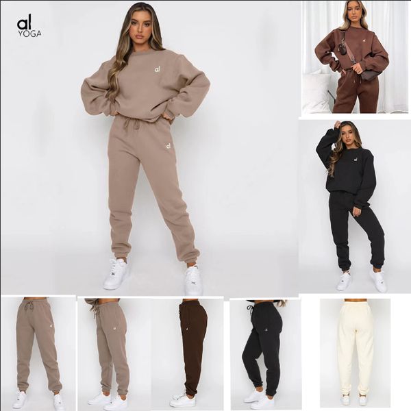 Designer Women Alosweats Set Tracksuits Two Pieces Sets Sweatsuit Autumn Female Hoodies Pants With Sweatshirt Ladies Loose Jumpers Woman Yog