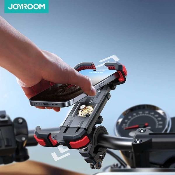 Cell Mounts Holders Joyroom 360Rotation Motorcycle Holder Bike Mount Upgrade Adjustable Bicycle Scooter Handlebar Cradle Clip for Phone S246