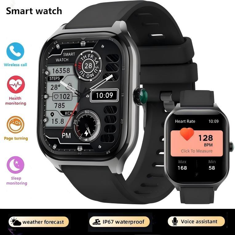LX307 Smart Watch 2.01&quot; BT Calling IP67 Waterproof Music Play Health Sport Monitor Metal Frame Wristwatch